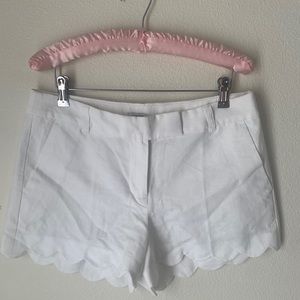 J Crew white scalloped shorts